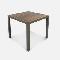 Стол Quadro 990х990 wood Алюминий RAL 9007