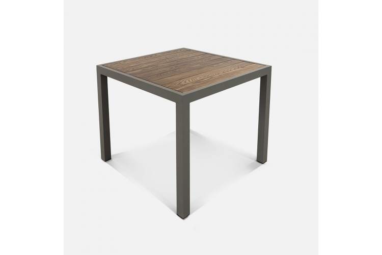 Стол Quadro 990х990 wood Алюминий  RAL 9007