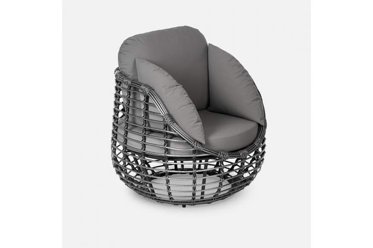 Кресло Lotus Искусственный ротанг Jamaica grey RAL 9005