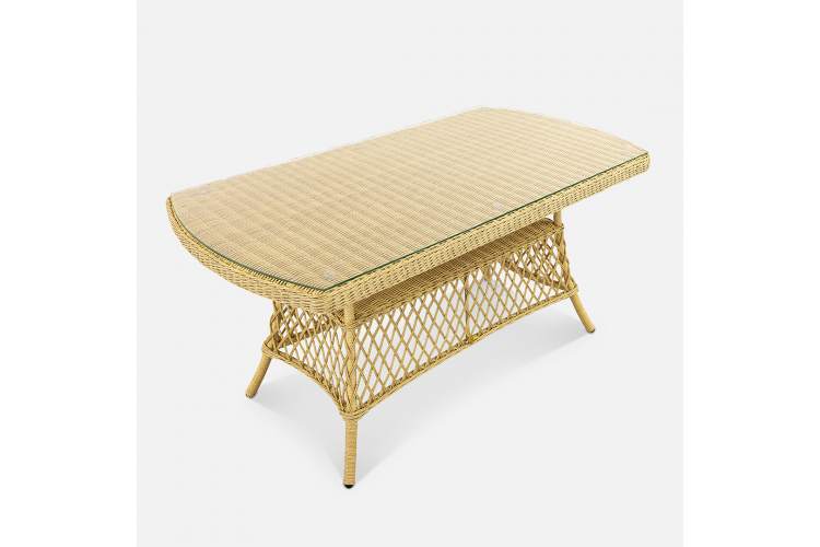 Стол Nova 1530х820 со скруглением СТ Искусственный ротанг  RAL 1014