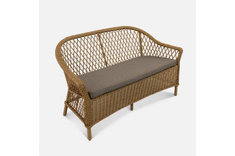 Диван Nova 2ps Искусственный ротанг Mossle 295 RAL 8011