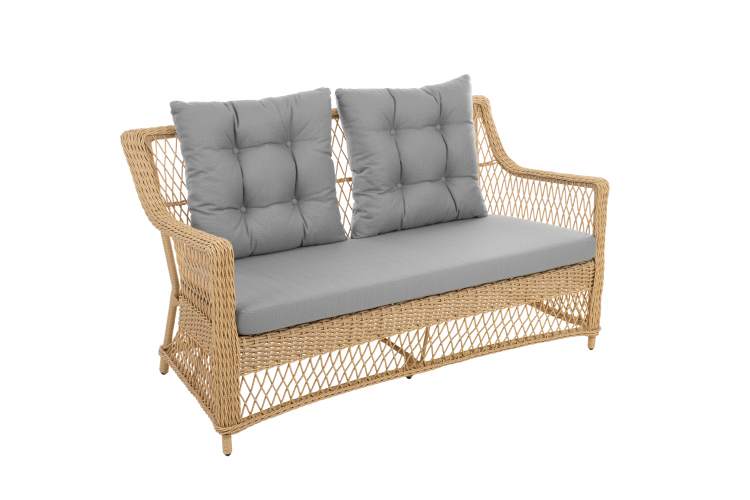 Диван Impero 2 ps Искусственный ротанг Mossle 990 Индийское дерево RAL 1014