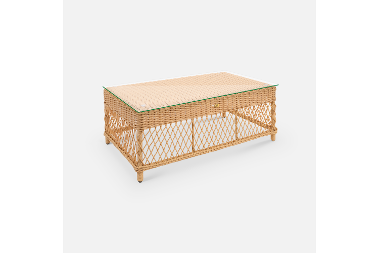 Стол Impero 1130х630 СТ журнальный Искусственный ротанг  RAL 1014