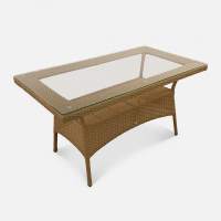 Стол Kipr 1400х820 СТ Искусственный ротанг RAL 8011