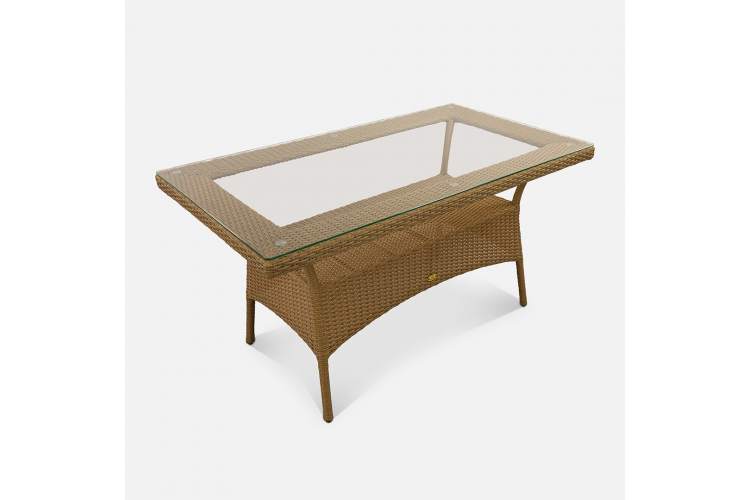 Стол Kipr 1400х820 СТ Искусственный ротанг  RAL 8011