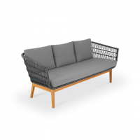 Диван Letto 3ps Чёрный металлик, RAL 9005 Jamaica grey, Ясень. Тик - 1/2