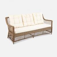 Диван Impero 3ps Искусственный ротанг Calista 2 Американский орех RAL 8011