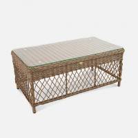 Стол Impero 1130х630 СТ журнальный Искусственный ротанг RAL 8011