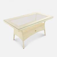 Стол Kipr 1400х820 СТ Искусственный ротанг RAL 1013