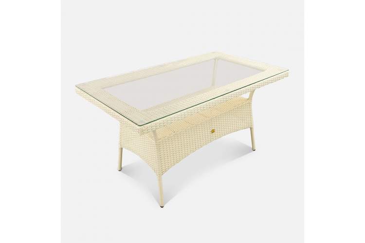 Стол Kipr 1400х820 СТ Искусственный ротанг  RAL 1013