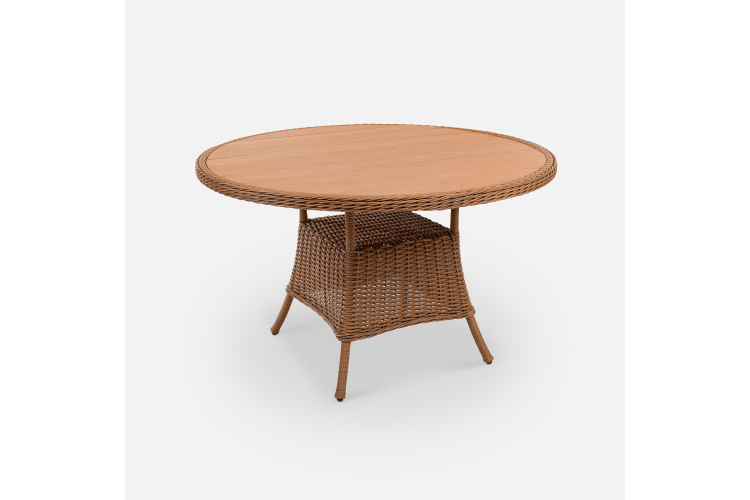 Стол Primo D1250 ДПК Искусственный ротанг  RAL 8011