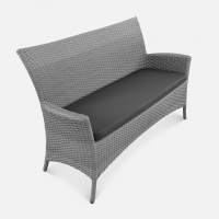 Диван Kipr 2ps Лунный свет, RAL 7030, Oxford 600D PU dark grey