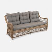 Диван Impero 3ps Искусственный ротанг Calista 2 Американский орех RAL 8011