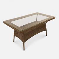 Стол Kipr 1400х820 СТ Искусственный ротанг RAL 8017