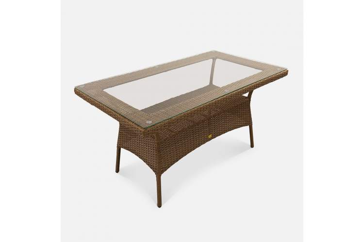 Стол Kipr 1400х820 СТ Искусственный ротанг  RAL 8017