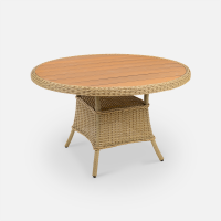 Стол Primo D1250 ДПК Искусственный ротанг RAL 1014