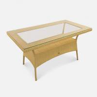 Стол Kipr 1400х820 СТ Искусственный ротанг RAL 1014