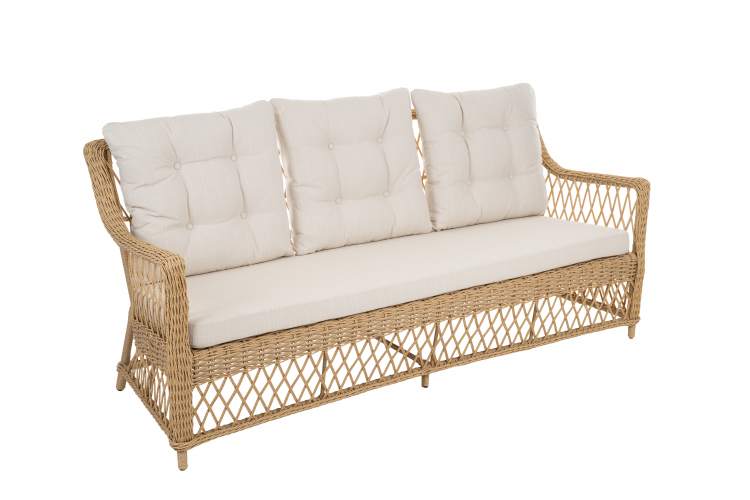 Диван Impero 3ps Искусственный ротанг Mossle 100 Индийское дерево RAL 1000