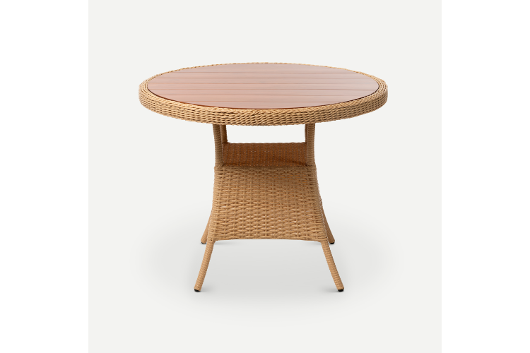 Стол Kipr D970 wood Искусственный ротанг  RAL 1014