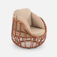 Кресло Lotus Искусственный ротанг Jamaica Cappucino RAL 8023