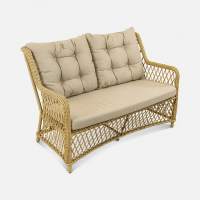 Диван Titulo 2 ps Искусственный ротанг SUN membrane сappucino RAL 1014