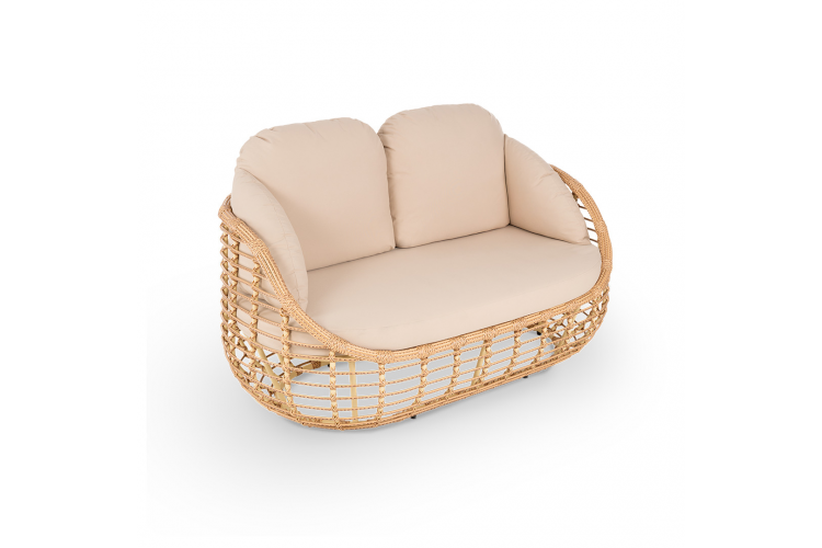 Диван Lotus 2ps Индийское дерево, RAL 1014, Jamaica beige