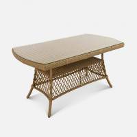 Стол Nova 1530х820 со скруглением СТ Искусственный ротанг RAL 8011