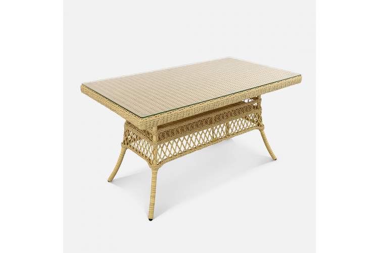 Стол Titulo 1430х830 СТ Искусственный ротанг  RAL 1014