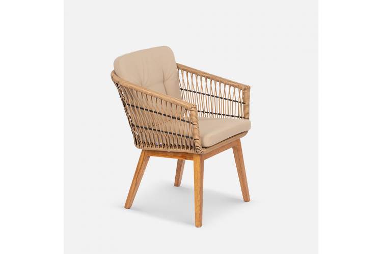 Стул Letto Искусственный ротанг Jamaica Cappucino RAL 9005