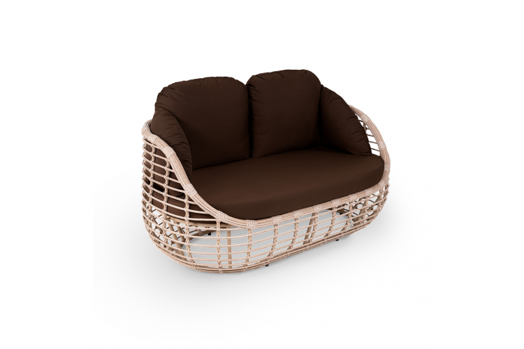 Диван Lotus 2ps Ирбис, RAL 1019, Jamaica brown