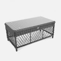 Стол Impero 1140х630 СТ журнальный Чёрный металлик, RAL 9005, CT. Прозрачное