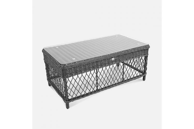 Стол Impero 1140х630 СТ журнальный Чёрный металлик, RAL 9005, CT. Прозрачное