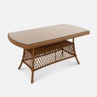 Стол Nova 1530х820 со скруглением СТ Искусственный ротанг RAL 8023