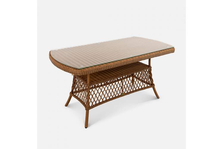 Стол Nova 1530х820 со скруглением СТ Искусственный ротанг  RAL 8023