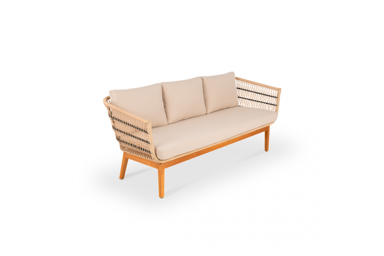 Диван Letto 3ps Индийское дерево, RAL 9005 Jamaica beige, Ясень. Тик - 1/2