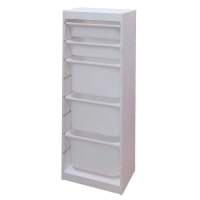 Стеллаж средний верт. 440х300х1160 ТРУФАСТ БЕЛЫЙ сосна,контейнеры:белый(3Б)/белый(2С) 