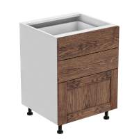 Тумба 3 ящика 600х530х720 + фасад БЕРГЕН коричневый премиум