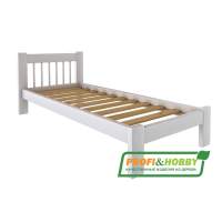 Кровать Дачная 900 х 2000 сосна, эмаль белая