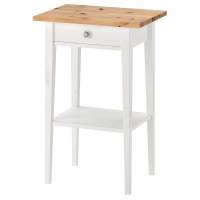 Тумба прикроватная с 1 ящиком КАНТРИ (ХЕМНЭС) белый/светло-коричневый (1 уп.)