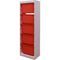 Стеллаж вертикальный 440х300х1420 ТРУФАСТ БЕЛЫЙ сосна,контейнеры:оранж. (5Б) 