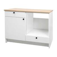 Напольный шкаф с дверью, ящиками и секцией для духового шкафа 120 см белый (3 уп.)