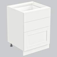 Тумба 3 ящика 600х530х720 + фасад БЕРГЕН белый премиум