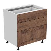 Тумба 3 ящика 800х530х720 + фасад БЕРГЕН коричневый премиум