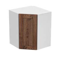 Шкаф навесной угловой 610х610х720 + фасад БЕРГЕН коричневый премиум