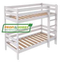 Кровать двухъярусная 900 х 2000 сосна, белый акриловый лак (new)