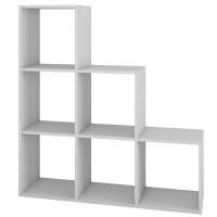 Стеллаж КУБ 6 каскадный, ЛДСП белый, 1072х330х1074,  (1 уп.)