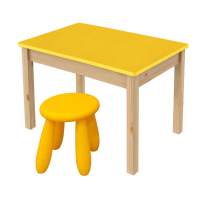 Детский комплект, стол 77х55 + табурет (1), желтый Детский комплект, стол 77х55 + табурет (1), желтый