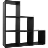 Стеллаж КУБ 6 каскадный, ЛДСП черный, 1072х330х1074,  (1 уп.)