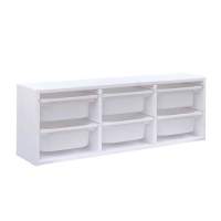 Стеллаж настенный 930х300х210 ТРУФАСТ БЕЛЫЙ сосна,контейнеры: белый (6М) 