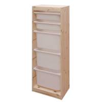 Стеллаж средний верт. 440х300х1160 ТРУФАСТ б/п сосна,контейнеры:белый(3Б)/белый(2С) 